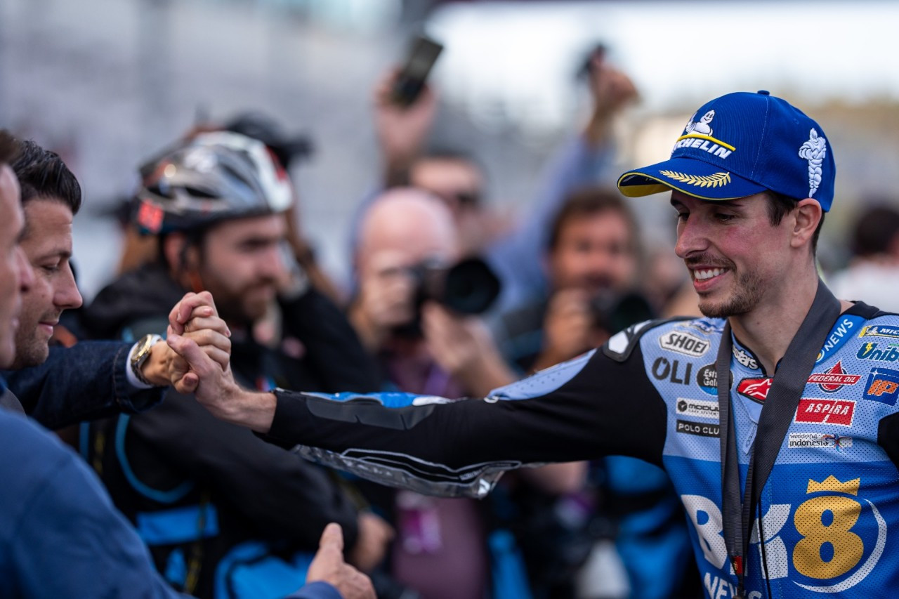 Alex Marquez saat memenangi sprint race MotoGP Portugal 2025