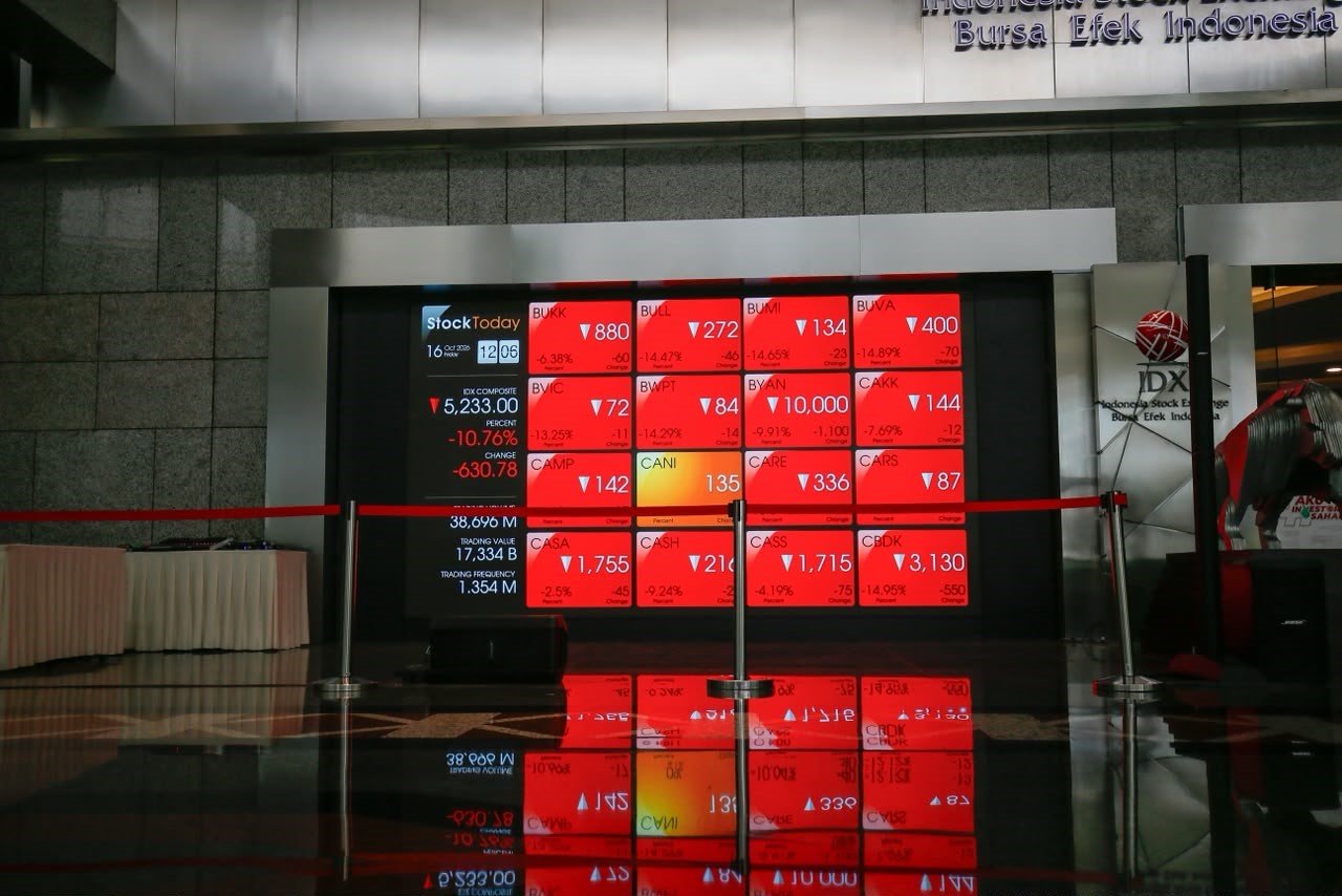 IHSG Melemah 0,32 Persen ke Level 5.355 pada Sesi I