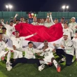 Pemain Timnas Indonesia U-15 merayakan gol di lapangan