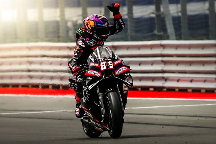 Pembalap Aprilia Jorge Martin di lintasan MotoGP