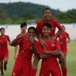 Selebrasi pemain Timnas Indonesia U-15 usai mencetak gol ke gawang Panama