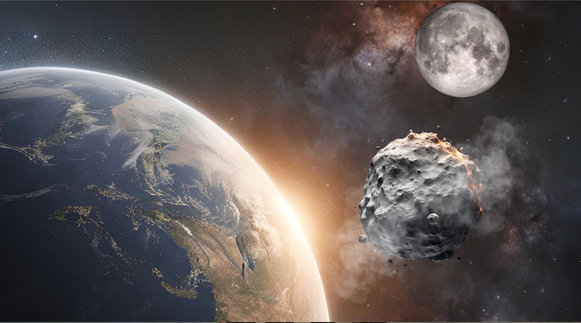 Ilustrasi teleskop survei langit yang mengamati asteroid kecil di dekat Bumi