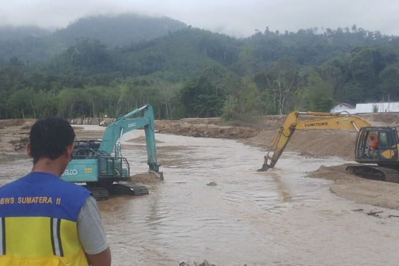 Ilustrasi banjir yang merendam kawasan permukiman di Tapanuli Tengah