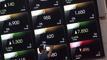 Grafik pergerakan Indeks Harga Saham Gabungan di layar bursa