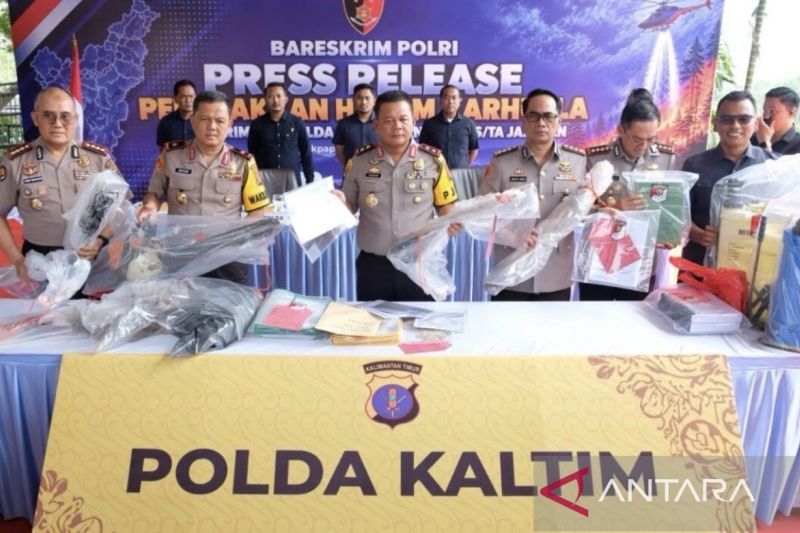 Asap kebakaran hutan dan lahan membubung di wilayah Kalimantan Timur