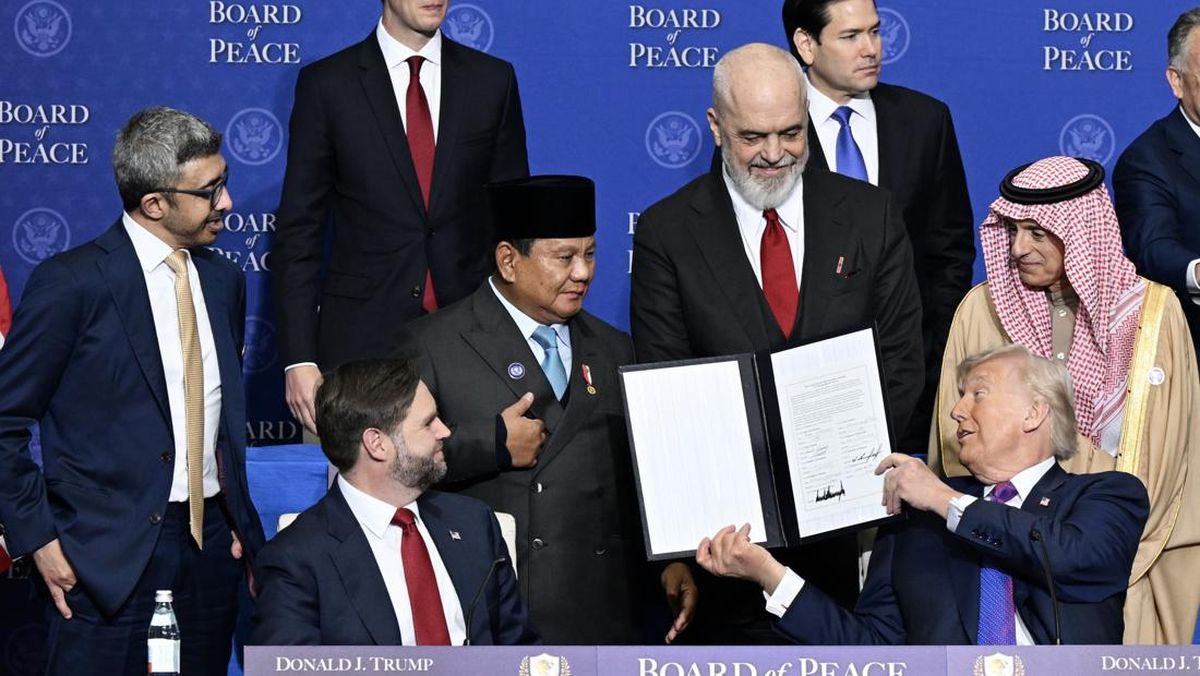 Ilustrasi Presiden Prabowo Subianto dalam forum internasional Board of Peace