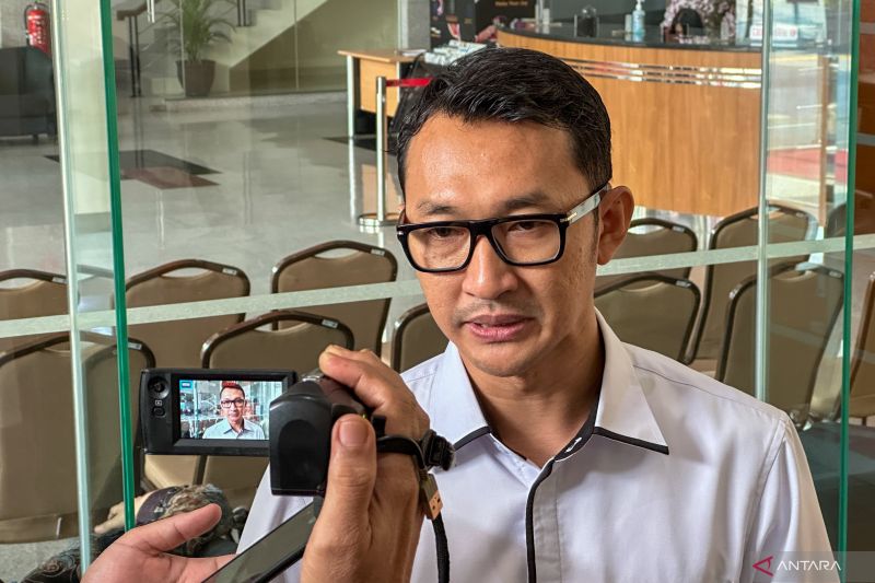 Gedung Merah Putih KPK di Jakarta tempat juru bicara KPK menyampaikan keterangan
