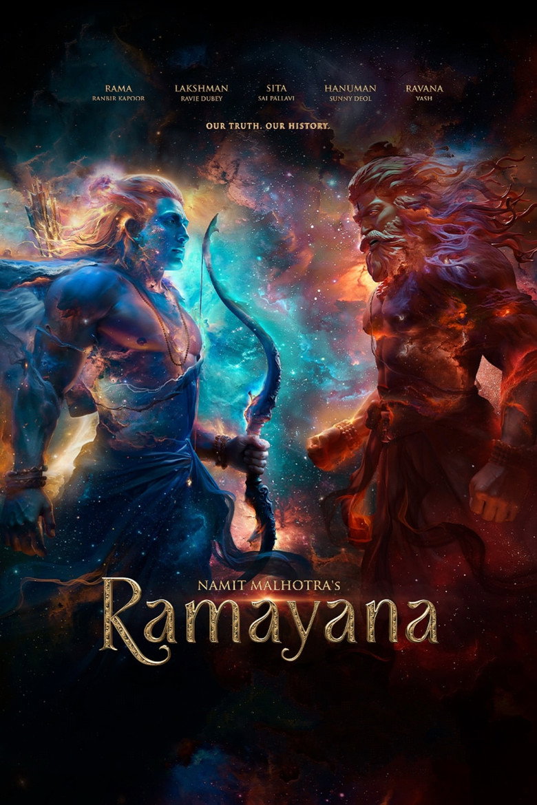 Poster film Ramayana menampilkan Rama dan Rahwana berhadapan