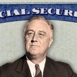 Ilustrasi Presiden Franklin D. Roosevelt dalam pembahasan unggahan pelajaran sejarah Jaminan Sosial Amerika Serikat