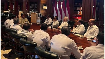 Presiden Prabowo Subianto menerima jajaran Kadin di kediamannya di Hambalang, Bogor