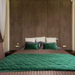 dark bedroom comfortable bed