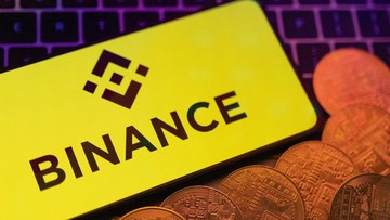 Logo bursa kripto Binance yang tampil pada layar perangkat digital