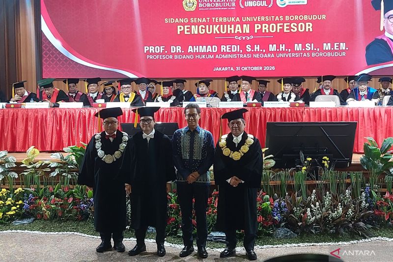 Suasana pengukuhan guru besar di aula Universitas Borobudur Jakarta