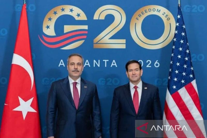 Menteri Luar Negeri Amerika Serikat Marco Rubio berbicara dalam pertemuan menteri luar negeri G20 di Atlanta