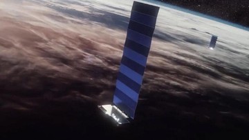 Ilustrasi satelit internet di orbit rendah Bumi