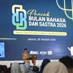 Menteri Pendidikan Dasar dan Menengah Abdul Mu'ti menyampaikan pesan tentang bahasa Indonesia pada Puncak Bulan Bahasa 2026