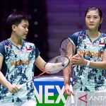 Ganda putri Indonesia Siti Fadia Silva Ramadhanti dan Amallia Cahaya Pratiwi bertanding di Hylo Open 2026