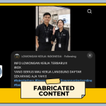 Grafis pemeriksaan fakta bertema penipuan lowongan kerja iBox