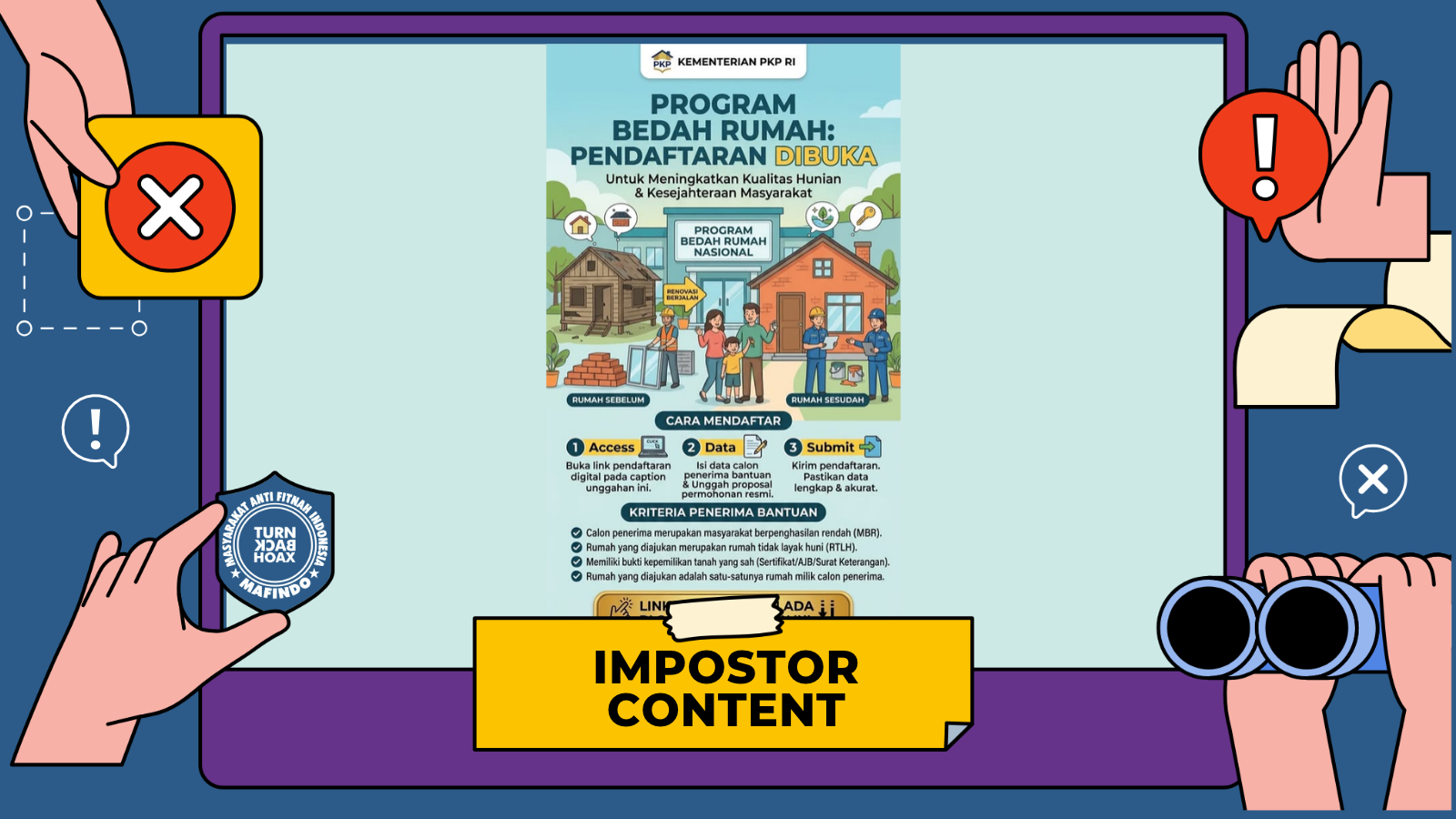 Poster Program Bedah Rumah yang ditandai sebagai konten peniruan oleh pemeriksa fakta