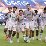 Pemain Persiraja merayakan gol di lapangan