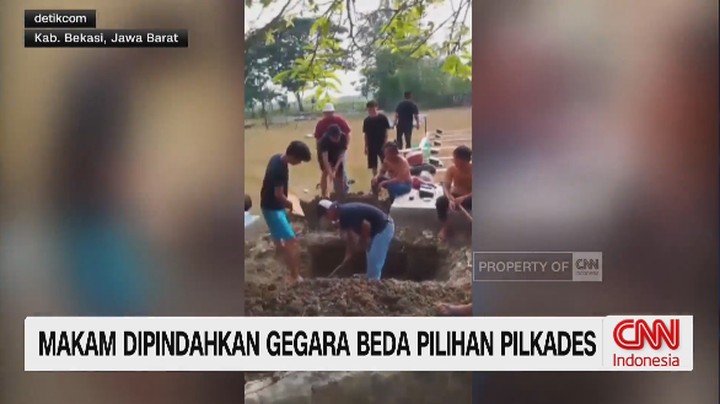 Sejumlah warga menggali makam di Kabupaten Bekasi dalam video yang beredar di media sosial