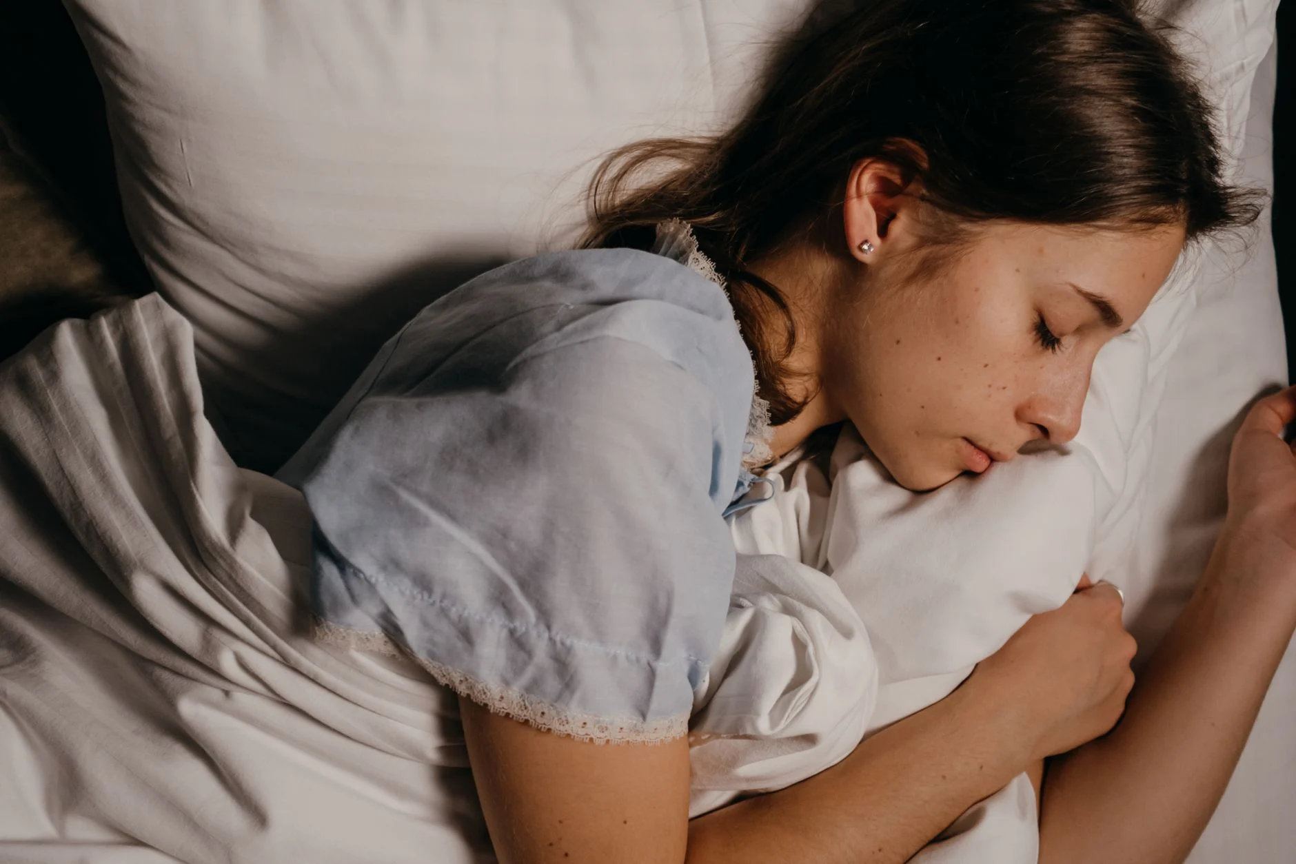 sleeping person night rest