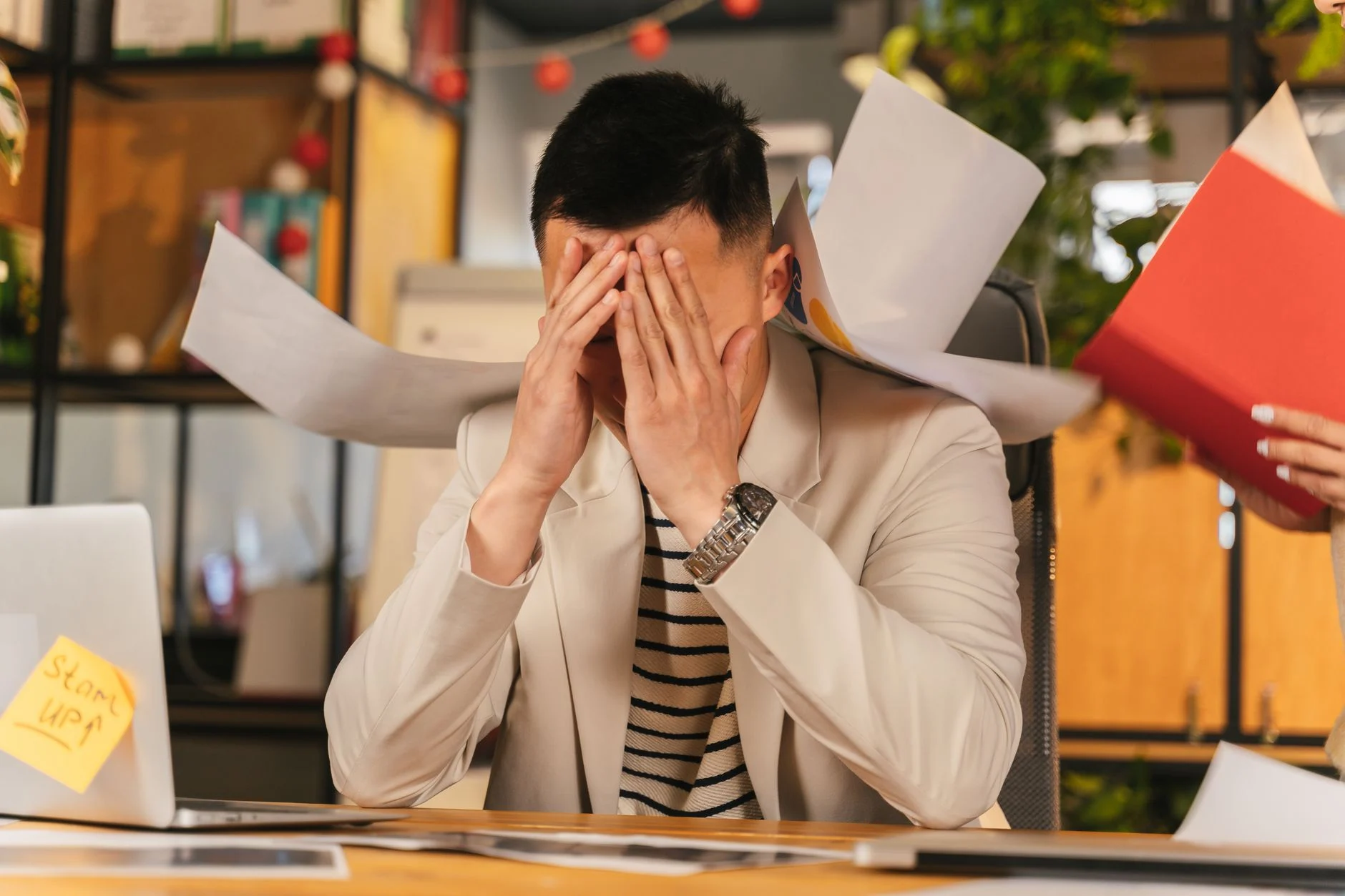 stressed employee anxious office