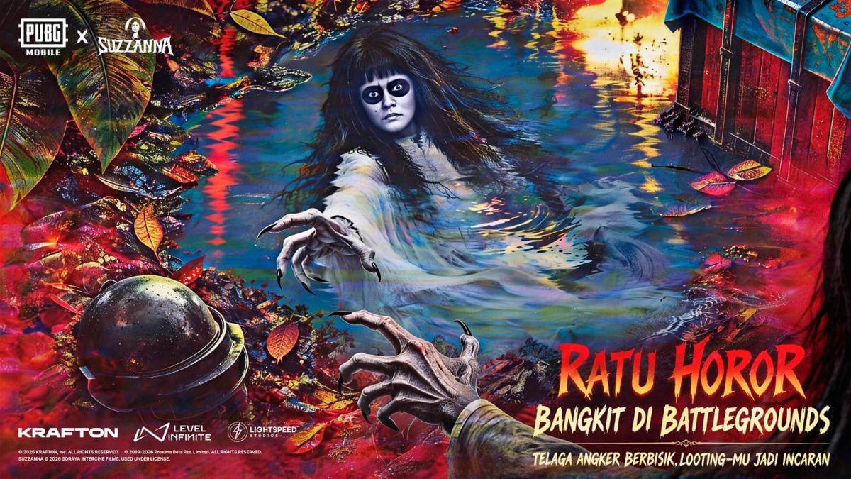 Ilustrasi resmi kolaborasi PUBG Mobile x Suzzanna, sosok Ratu Horor di telaga angker