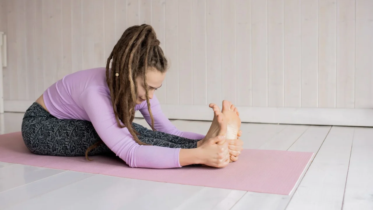 yoga mat stretching relax