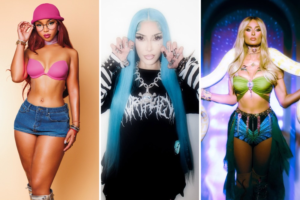 Kolase kostum Halloween selebritas 2026, termasuk Kim Kardashian sebagai North West dan Paris Hilton sebagai Britney Spears