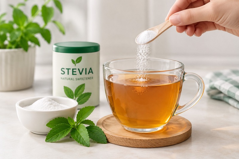 Daun stevia dan pemanis stevia sebagai pengganti gula
